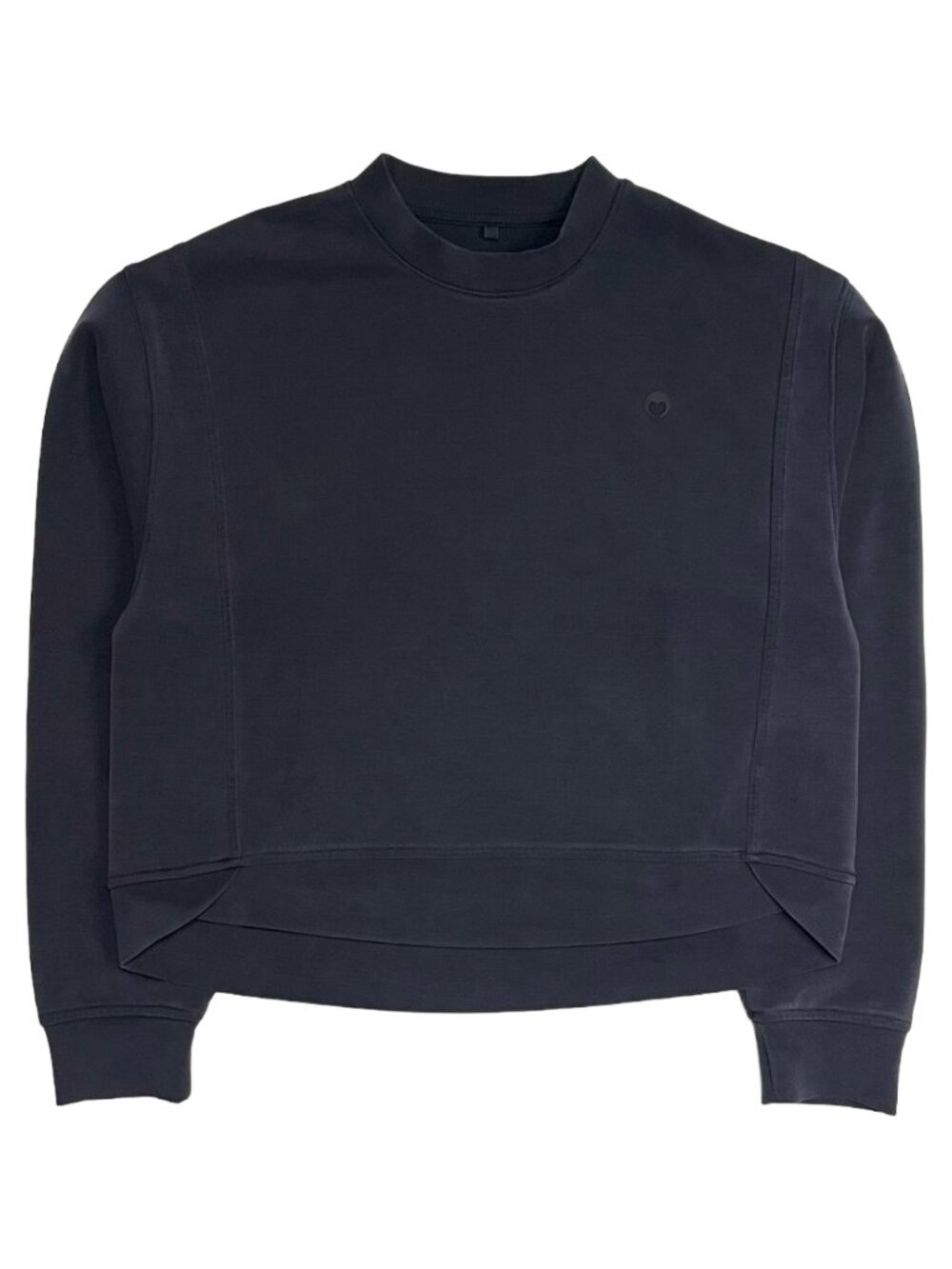 Zara Girls Navy Cropped Boxy Crewneck Sweatshirt 11-12 152 Heart